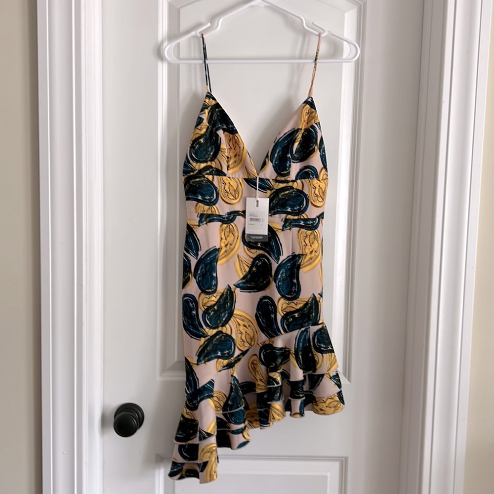 C/ MEO Collective mini dress in paisley print. Size Small. NWT